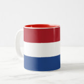 Niederländische Flagge Zweifarbige Tasse (Vorderseite Links)