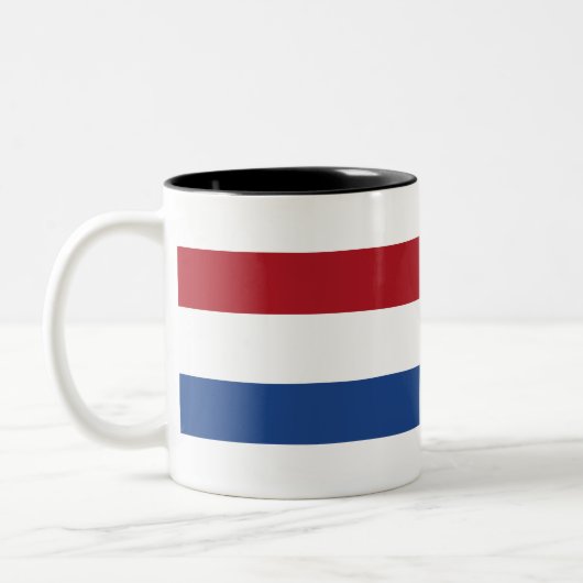 Niederländische Flagge Zweifarbige Tasse (Links)