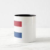Niederländische Flagge Zweifarbige Tasse (Mittel)