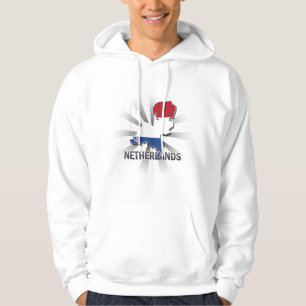 Niederländische Flaggen-Karte 2,0 Hoodie