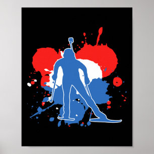 Niederländische Flaggenbiathlonistin - Niederländi Poster
