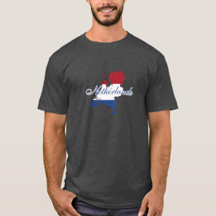 Niederländische Flaggenkarte Souvenir Modern T-Shirt