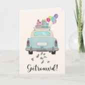 Niederländische Glückwünsche Wedding Blue Retro Ca Karte (Vorderseite)