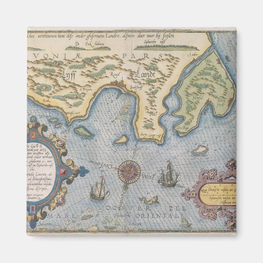Niederländische Handelskarte für die Ostsee Magnet (Vorne)
