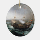 Niederländische Handelsschiffe und ein Smalschip Keramikornament (Links)