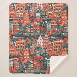 Niederländische Häuser Muster Sherpadecke