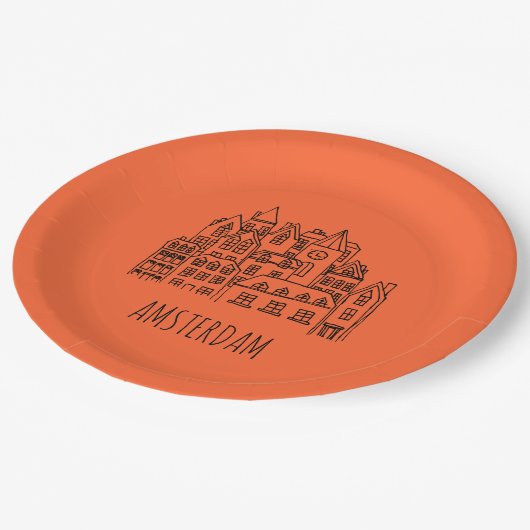 Niederländische Holland Stadt-Andenken Amsterdams Pappteller (Schrägansicht)