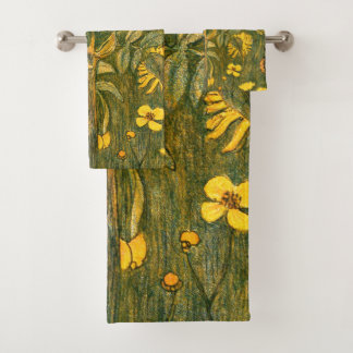 Niederländische Jugendstil-Wildblumen, Schmetterli Badhandtuch Set