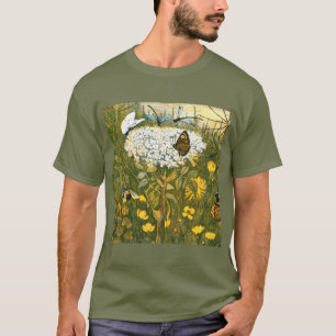 Niederländische Jugendstil-Wildblumen, Schmetterli T-Shirt