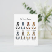 Niederländische Kaninchenfarben Postkarte (Stehend Vorderseite)