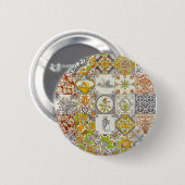 Niederländische Keramik-Fliesen Button (Vorne & Hinten)