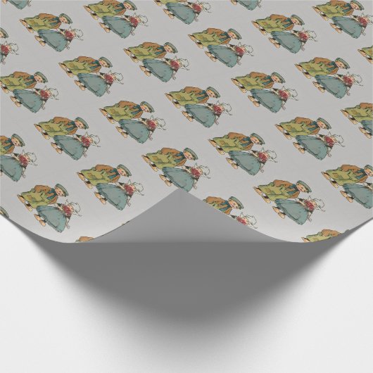 Niederländische Kinder, Delft Look, Geschenkpapier (Ecke)