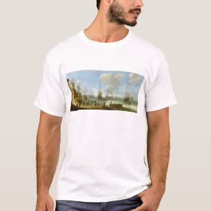 Niederländische Kriegsschiffe in einer Mündung T-Shirt