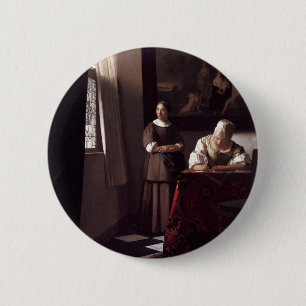 Niederländische Künstler Vermeer Malerei Button