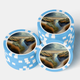 Niederländische Küstendünen Pokerchips