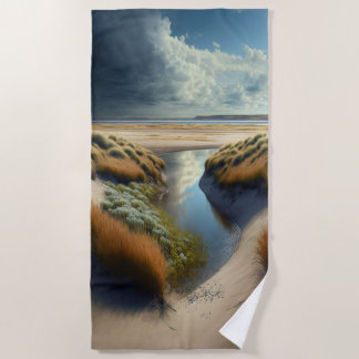 Niederländische Küstendünen Strandtuch