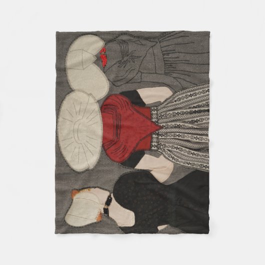 Niederländische Ladys in traditioneller Kleidung - Fleecedecke (Vorderseite)