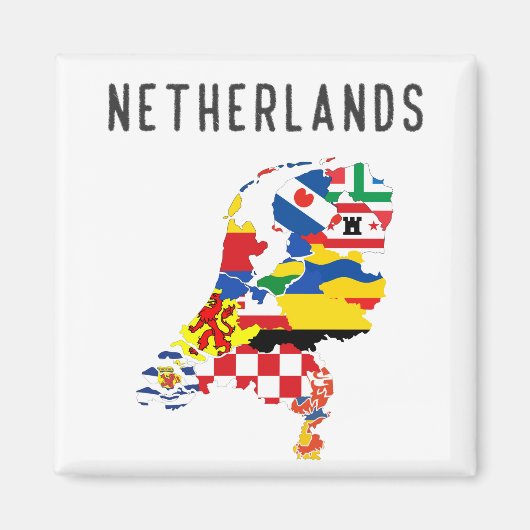 Niederländische Länderregionen - Flaggenbildersymb Magnet (Vorne)