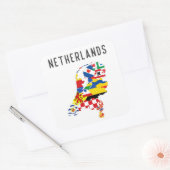 Niederländische Länderregionen - Flaggenbildersymb Quadratischer Aufkleber (Umschlag)