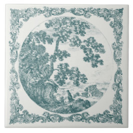 Niederländische Landschaft im Vintage-Delfter Stil Fliese