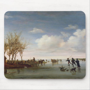 Niederländische Landschaft mit Skatern Mousepad