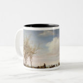 Niederländische Landschaft mit Skatern Zweifarbige Tasse (Vorderseite Links)