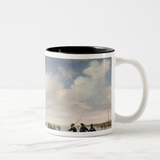 Niederländische Landschaft mit Skatern Zweifarbige Tasse (Rechts)