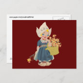 NIEDERLÄNDISCHE MÄDCHEN-KUNSTPLATTEN POSTKARTE (Vorne/Hinten)