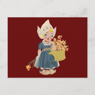 NIEDERLÄNDISCHE MÄDCHEN-KUNSTPLATTEN POSTKARTE