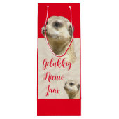 Niederländische Meerkat RED Wag Geschenktüte Für Weinflaschen (Rückseite)