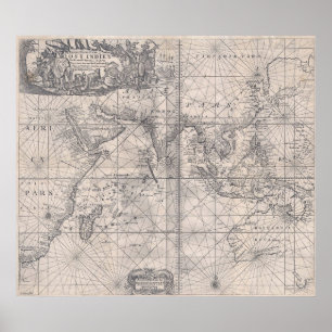 Niederländische Ostinseln 1689 - SEHR hohe Poster