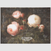 Niederländische Rose und Vintage Ephemera Decoupag Seidenpapier (Vorderseite)