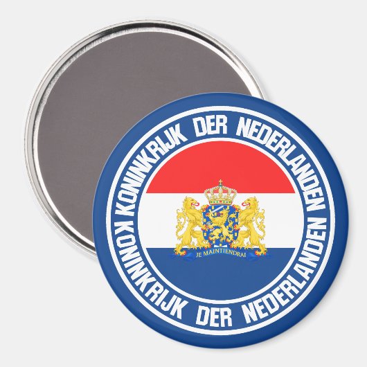 Niederländische RundEmblem Magnet (Vorderseite/Rückseite)