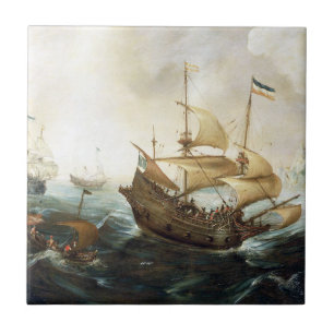 Niederländische Schiffe 1600er Jahre Fliese