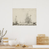 Niederländische Schiffe - Willem van de Velde Fine Poster (Küche)