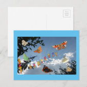 Niederländische Schmetterlinge keuchen. Frame Birt Postkarte (Vorne/Hinten)