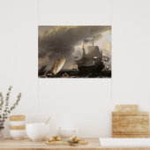 Niederländische Segelschiffe auf einem Stormy Sea Poster (Küche)