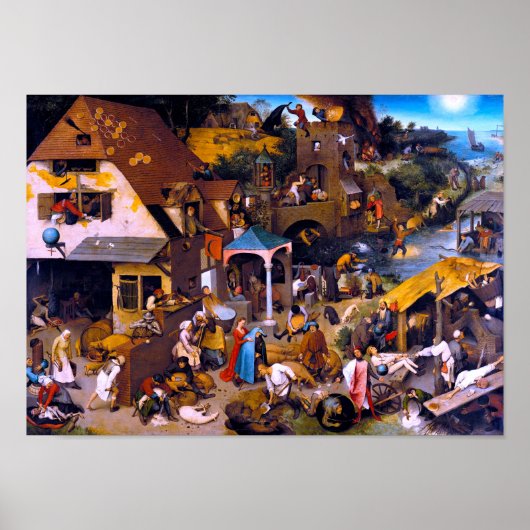 niederländische Sprichwörter, Pieter Bruegel der Ä Poster (Vorne)