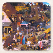 Niederländische Sprichwörter, Pieter Bruegel der Ä Rechteckiger Pappuntersetzer (Vorderseite)