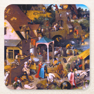 Niederländische Sprichwörter, Pieter Bruegel der Rechteckiger Pappuntersetzer