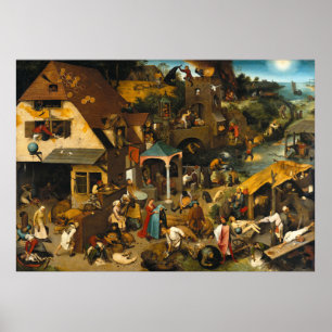 Niederländische Sprichwörter von Pieter Bruegel de Poster