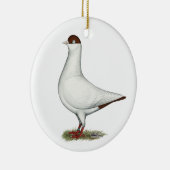 Niederländische Sturzhelm-Taube Keramikornament (Rechts)