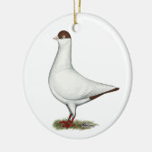 Niederländische Sturzhelm-Taube Keramikornament (Links)
