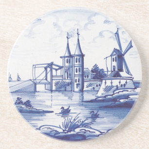 Niederländische traditionelle blaue Fliese Getränkeuntersetzer