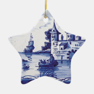 Niederländische traditionelle blaue Fliese Keramik Ornament
