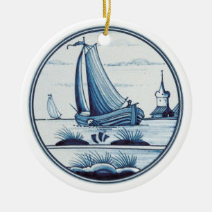 Niederländische traditionelle blaue Fliese Keramik Ornament