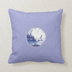 Niederländische traditionelle blaue Fliese Kissen