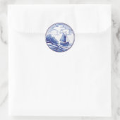 Niederländische traditionelle blaue Fliese Runder Aufkleber (Tasche)