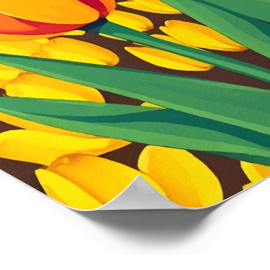 Niederländische Tulip Fields in Bloom Poster (Ecke)