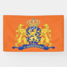 Niederländische Wappen auf der Orange-Fläche